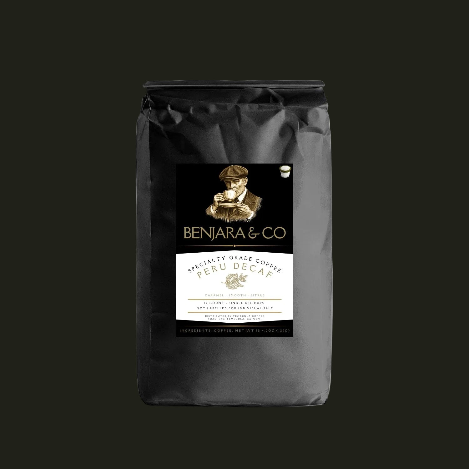 Benjara & Co Peru Decaf Coffee Cups | 12 Pack